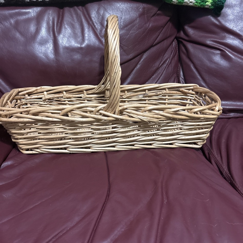 Vintage Natural Rattan Brown Garden Basket